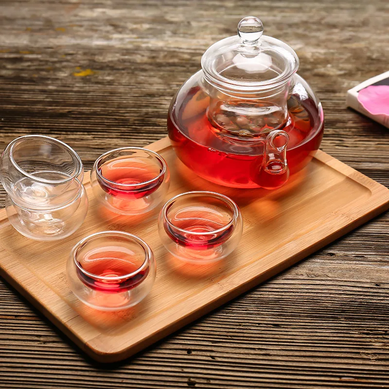 

Factory Direct Selling Heat-Resistant Glass Tea Set Flower Pot Tea Cup Household Office Transparent High-temperature Resistant