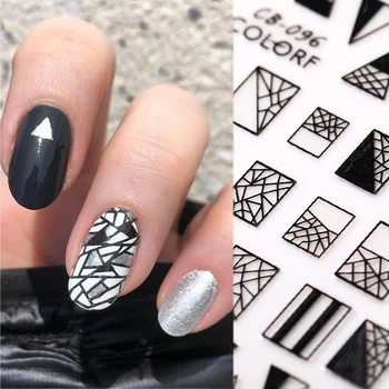 

1 Sheet Gold Silver Sliders 3D Nail Stickers Geometric Pattern Self-Adhesive Nail Art Decals Transfer Sticker Decorations