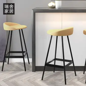 

Island Dining Chair Home High Stool Bar Chair Soft Foreskin Chair Bar Chair Modern Simple Leisure Bar Stool
