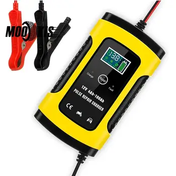 

12V 6A Fully Intelligent Car Battery Charger Maintainer Smart Fast Lead-acid Battery Charger with LCD Display for Car Motorcycle