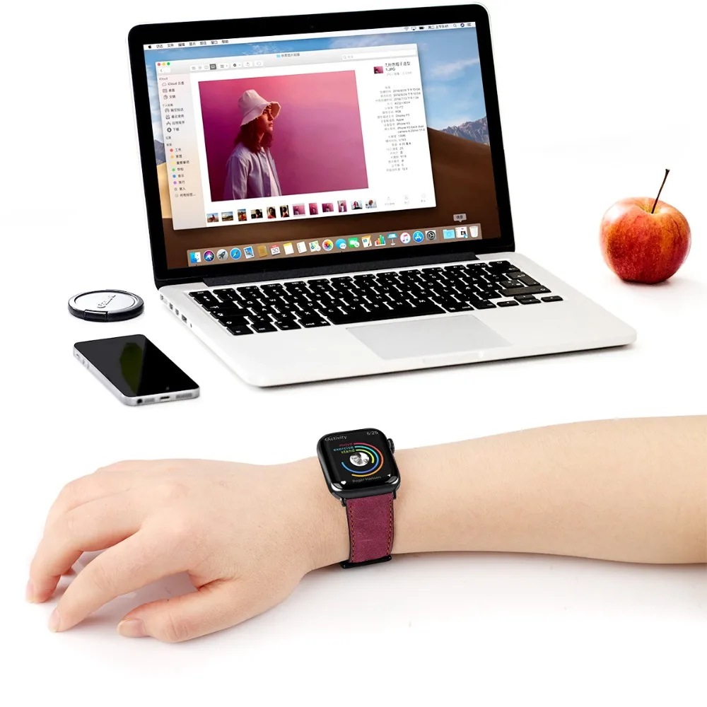 Ремешки для Apple Watch кожаный ремешок 5 4 3 2 1 браслет для Apple Watch 38 мм 42 мм 44 мм 40 мм Ремешки для наручных часов Ремешок для iWatch серии