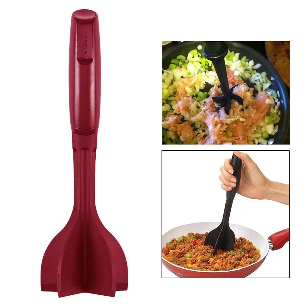 Premium 5 Curve Blades Meat Chopper Rice Potato Pumpkin High Temp Beef Hamburger Masher Smasher Cooking Utensil Kitchen Gadget