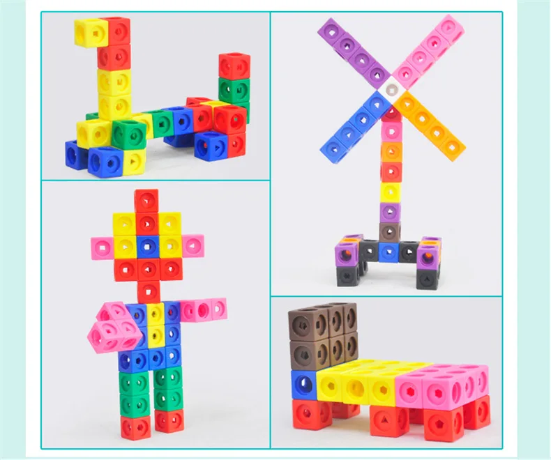 Lote de Plástico Brinquedos de Construção Crianças Brinquedos Educativos Montessori Educação Precoce Construção Quebra-cabeça Sólido Montado 100 Pçs 25 montado brinquedos de construção