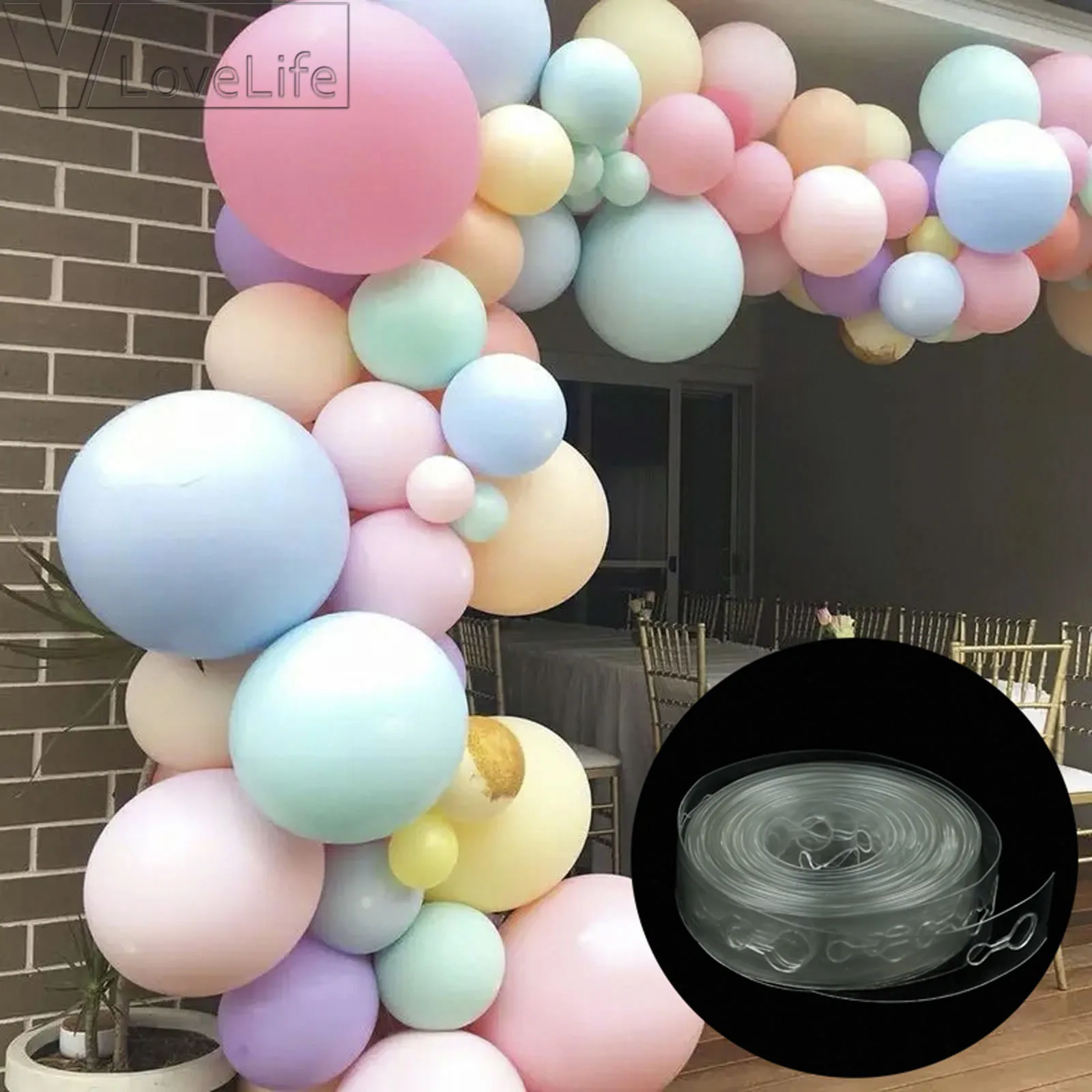 5m Balloon Chain Tape Arch Connect Strip for Wedding Birthday Party DIY Decor 