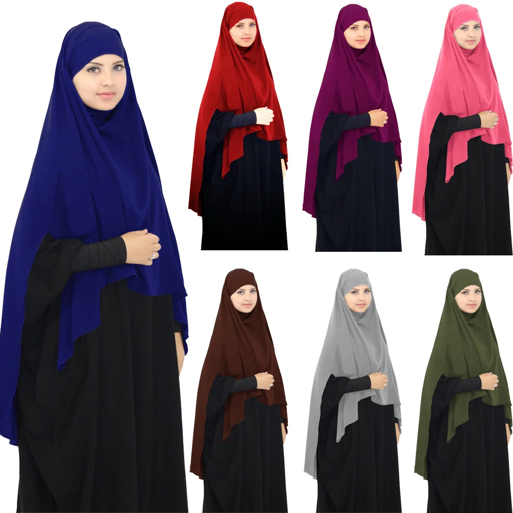 

One Piece Khimar Muslim Women Prayer Large Hijab Scarf Amira Overhead Islamic Head Wrap Shawl Headscarf Arab Ramadan Eid Niqab
