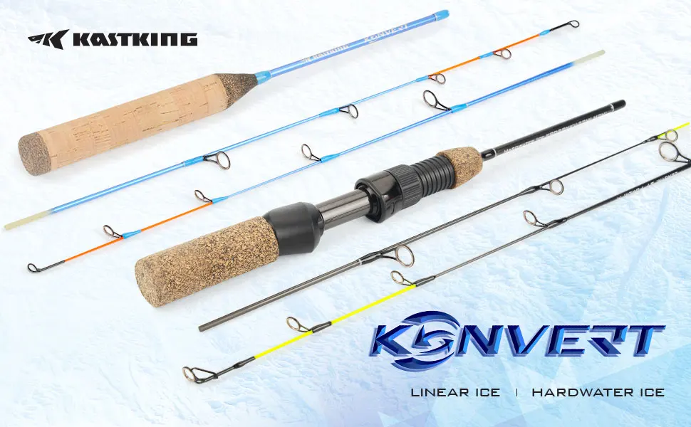 KastKing Konvert Hardwater Ice Twin Tip New Ice Rod 100% IM6 Graphite Blank '27"Medium Fishing Rod for Winter Fishing • FISHISHERE