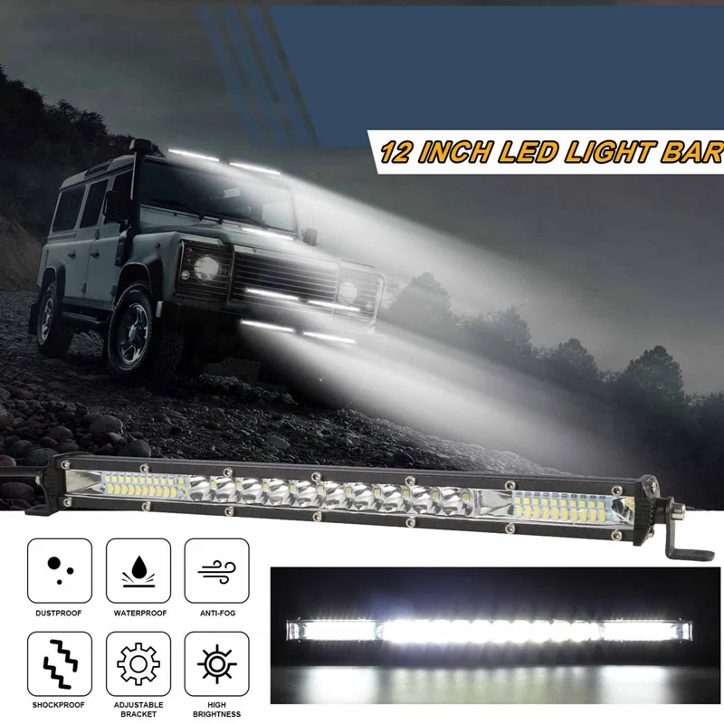 

90W 78W 13/12 Inch Single Row Led Light Bar Spot Lights Flood Combo Car Driving Off Road Roof Work Lamp For Truck/ATV/SUV