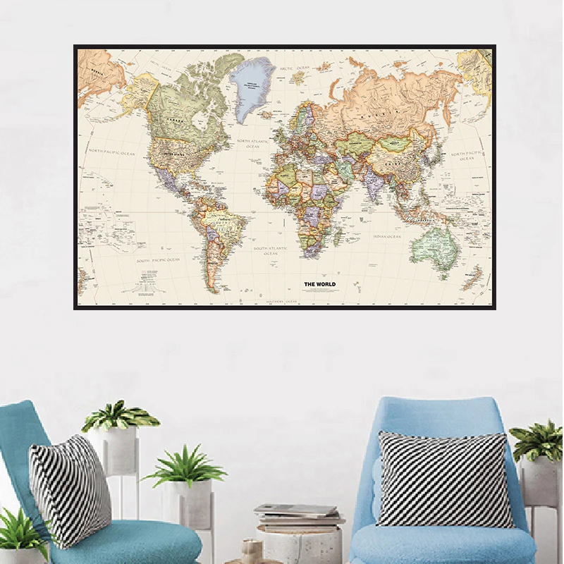 Карта мира проекция Меркатора детальная карта основных городов в каждой стране