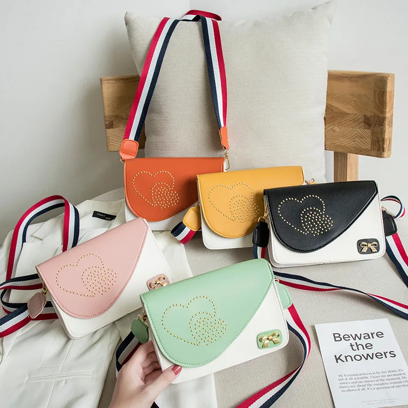 

Contrast Color Bow Decoration Square Sling Bag 2019 Autumn New Korean Women's Shoulder Oblique Bag Mobile Phone Bag