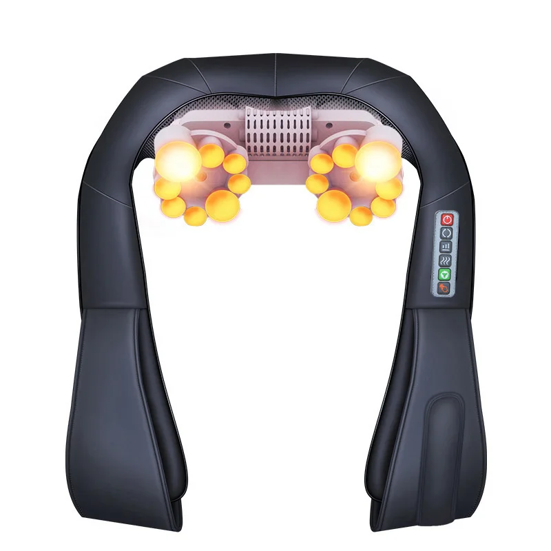 

U Shape Electrical Shiatsu Back Neck Shoulder Body Massager Infrared 4D Kneading Massage EU/Flat Plug Car Home Dual Use 16 Balls