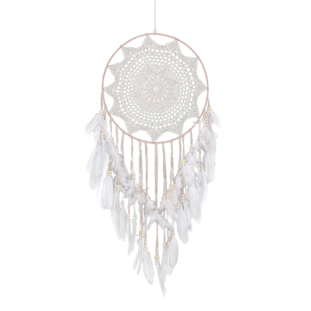 110cm Handmade Lace Dream Catcher Feather Bead Hanging Decoration Ornament Gift Craft Dreamcatcher Wind Chimes Art Pendant