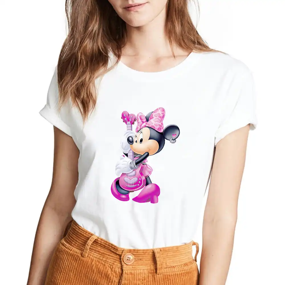 新しいホット夏のカジュアル原宿tシャツ印刷を再生ギターロック音楽tシャツディズニーマウスtシャツドロップシップ Tシャツ Aliexpress