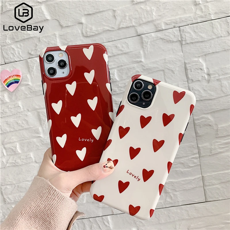Lovebay Love Heart Cute Glossy Case For iPhone 11 Pro Max X XS Max XR Soft IMD Case For iPhone 7 8 Plus Back Cover Shell Fundas Lovebay Love Heart Cute Glossy Case For iPhone 11 Pro Max X XS Max XR Soft IMD Case For iPhone 7 8 Plus Back Cover Shell Fundas