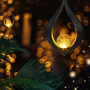 

HotStyle Solar LED Flame Light Retro Iron Garden Lawn Lamp Outdoor Garden Landscape Decor Lighting Flame Solar Lights Warm White