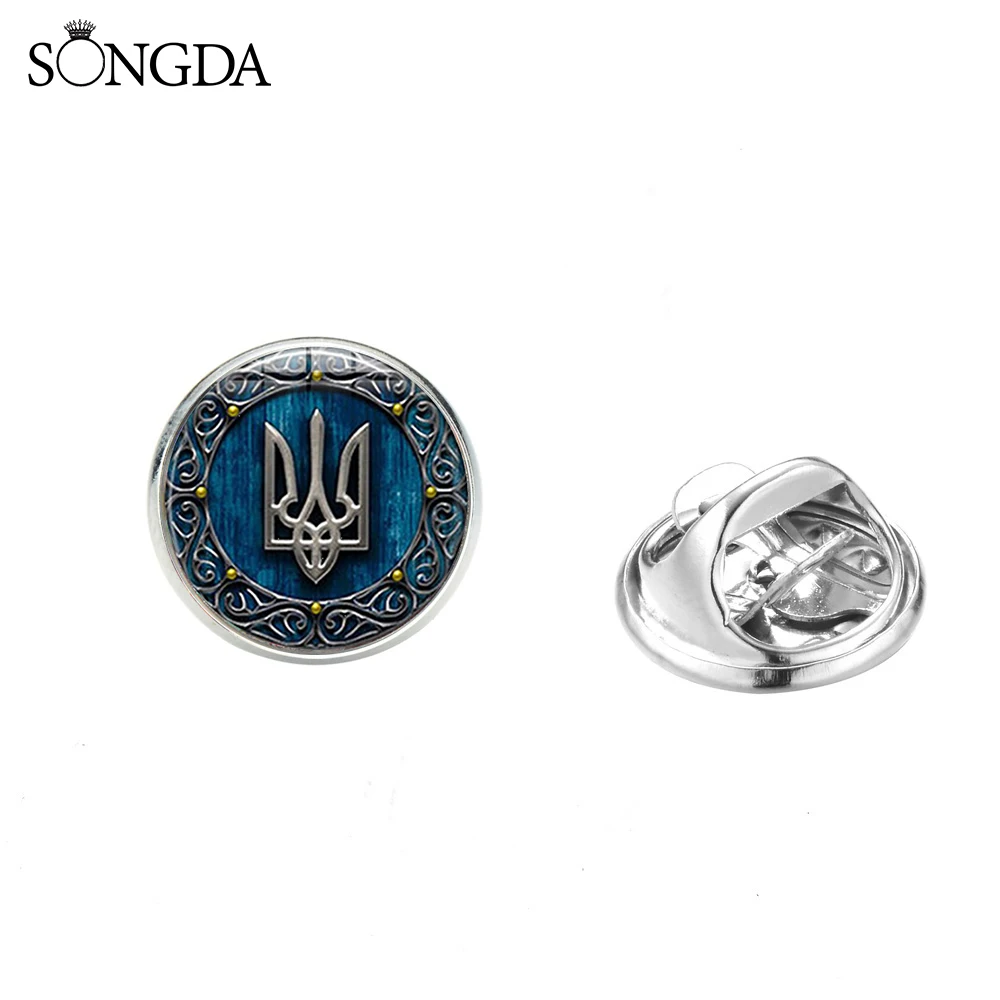 SONGDA, классика, Tryzub, Украина, броши, панк, украинский символ, стекло, кабошон, нержавеющая сталь, значки на булавке, для мужчин, женщин, брошь, Новинка