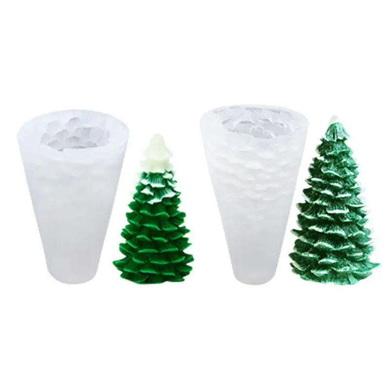 2 шт./компл. 3D Рождественская елка силиконовые свечи формы для мыла глины форма для выпечки тортов DIY Декор 72XF