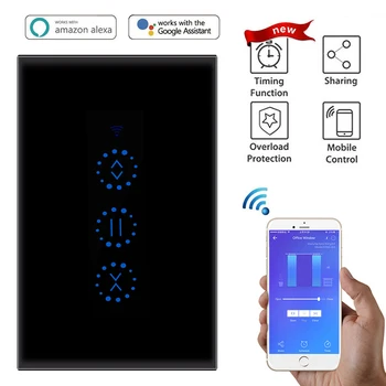 

Smart Home WiFi Electric Touch Blinds Curtain Switch TUYA APP Voice Control Echo for Limit Blinds work With Alexa Google home
