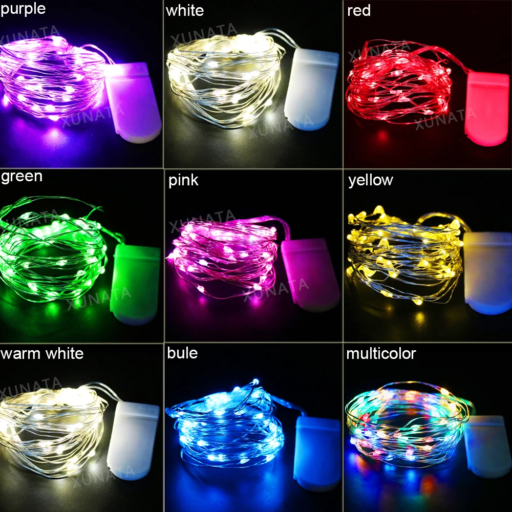 thumbnail image 5 of Guirnalda de luces LED de alambre de cobre de 20 a 40 ledes que funciona con pilas, para decoración de fiestas, bodas, interiores y Navidad, 5 of 5