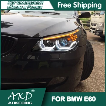 

For Car BMW E60 Headlights 2003-2010 DRL Day Running Light LED Bi Xenon Bulb Fog Lights Car Accessory 520i 523i 530i Head Lamp