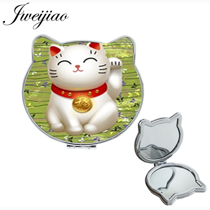 JWEIJIAO nihon lucky Cat Ear beauty Shaped компактное зеркало lovery smile белые Домашние животные Fortune Лупа карманное зеркало в кожаной оправе C701