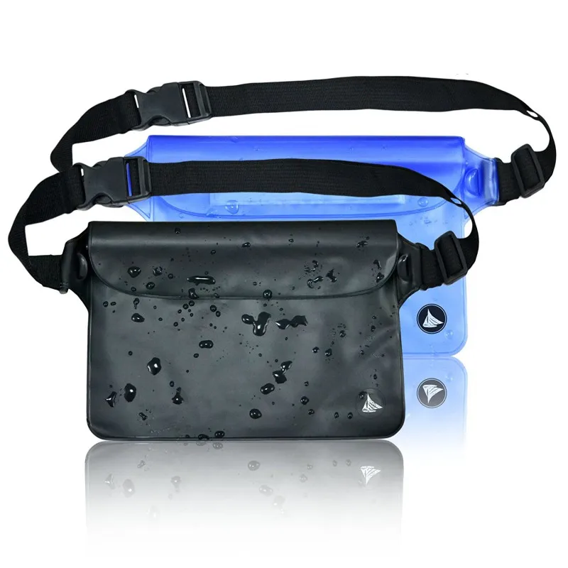 Waterproof Pouch Dry Bag Case With Waist Shoulder Strap Pack Blue and Black Color