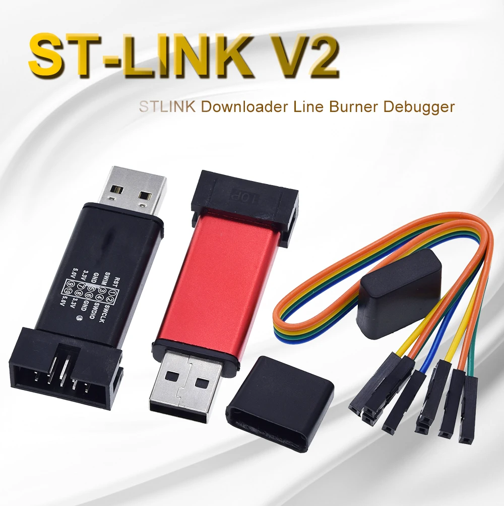 1 комплект ST LINK Stlink ST-Link V2 Mini STM8 STM32 симулятор скачать программист Программирование с крышкой DuPont кабель ST Link V2