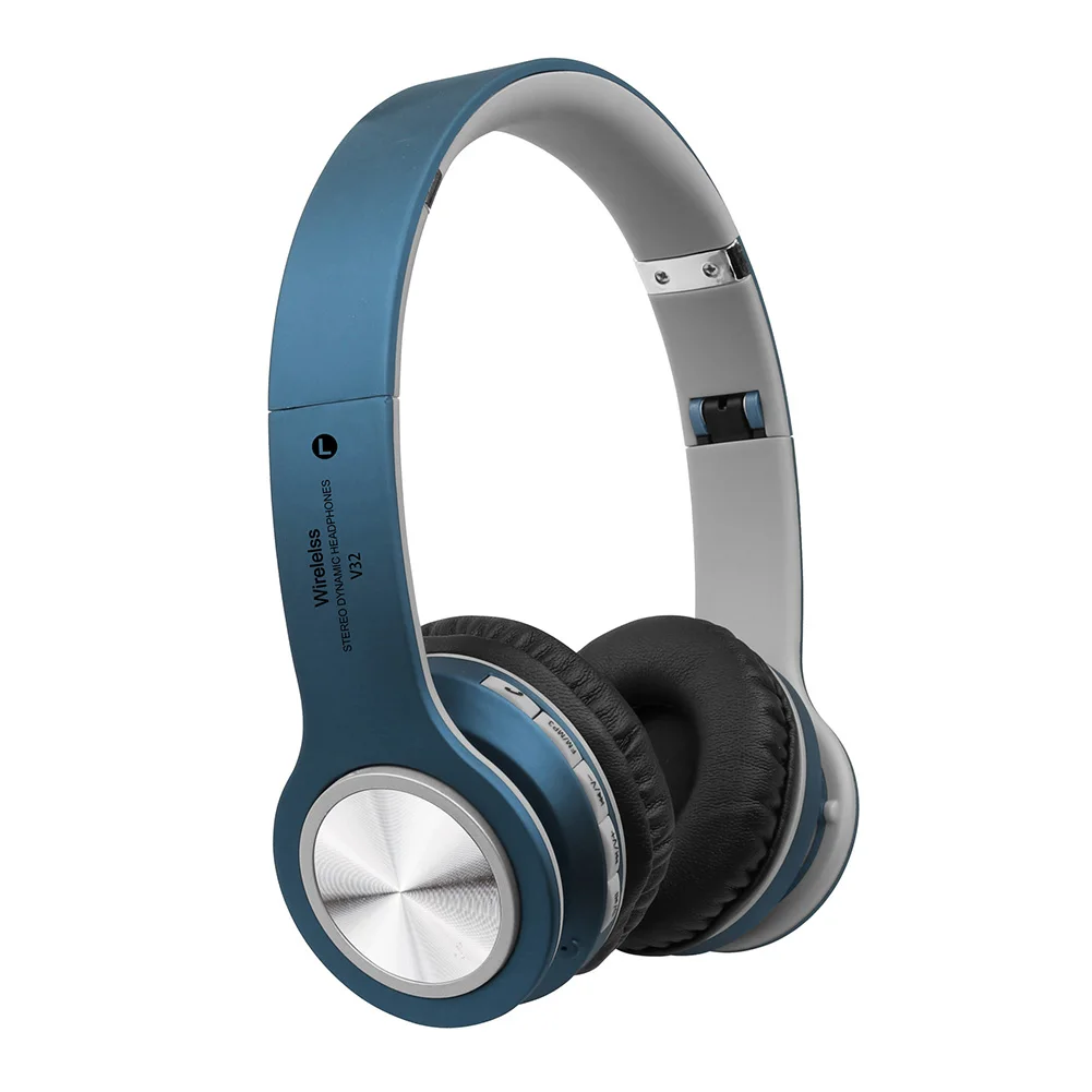 Беспроводная Bluetooth гарнитура беспроводные наушники Bluetooth стерео HIFI Складные портативные наушники с микрофоном AUX кабель Прямая поставка - Цвет: Синий