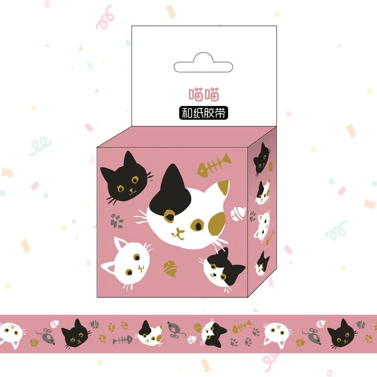 1.5cm*5m Cute Cat Dog Q Version Cartoon Washi Tape Adhesive Tape DIY Scrapbooking Sticker Label Masking Tape 2