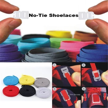 

1 Pair 100cm Stretching Locking No Tie Lazy Shoelaces Flat Sneaker Bootlaces Elastic Rubber Shoe Lace Children Safe Shoelace
