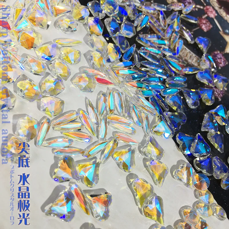 

Fairy Aurora Nail Diamond Jewelry Symphony Flat Transparent Mixed Nail Special Shaped Decoration