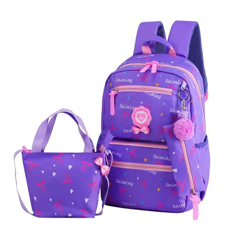 Purple Модная Милая школьная сумка для девочек, модный школьный рюкзак для подростков, школьные сумки для девочек, детские рюкзаки, рюкзак mochila escolar - Цвет: Purple