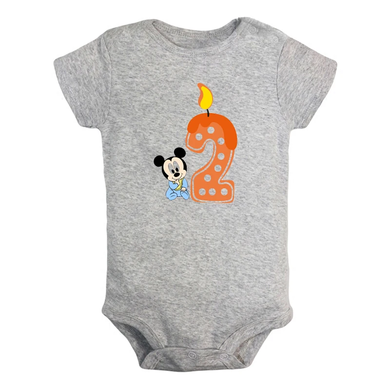 ifBaby2834G Милая Одежда для новорожденных девочек и мальчиков с изображением Минни Маус, 2 года комбинезон с короткими рукавами, Подарочный костюм - Цвет: ifBaby2834G