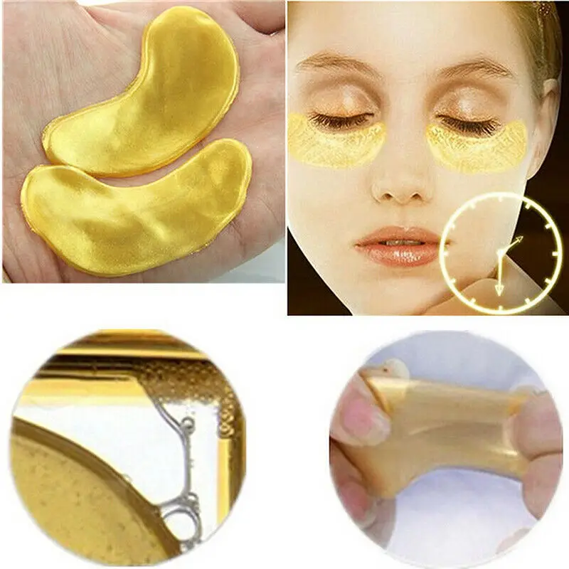 10pcs Gold Eye Mask Patches Crystal Collagen Anti Aging Remove Puffiness Dark Circles Moisturizing Sleep Eyes 3