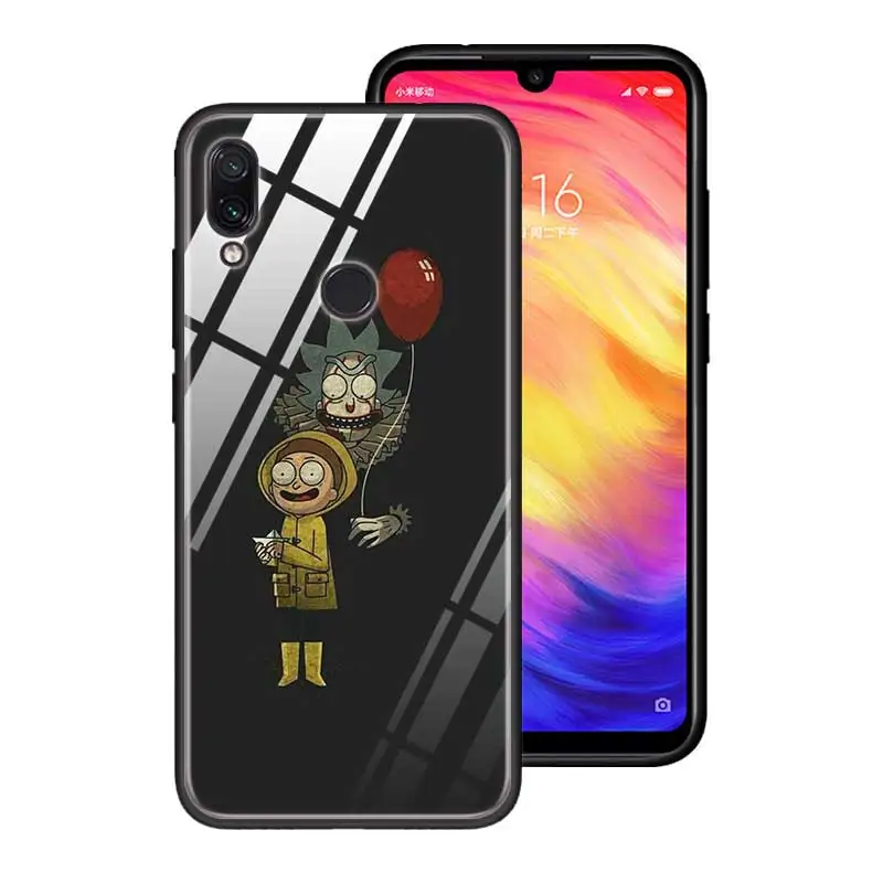 Чехол из закаленного стекла для Red mi 7 8A Note6 7 8 K20 K20 Pro Shell для Xiaomi mi A3 CC9E CC9 силиконовый край чехол Рик Морти Пикл - Цвет: T15