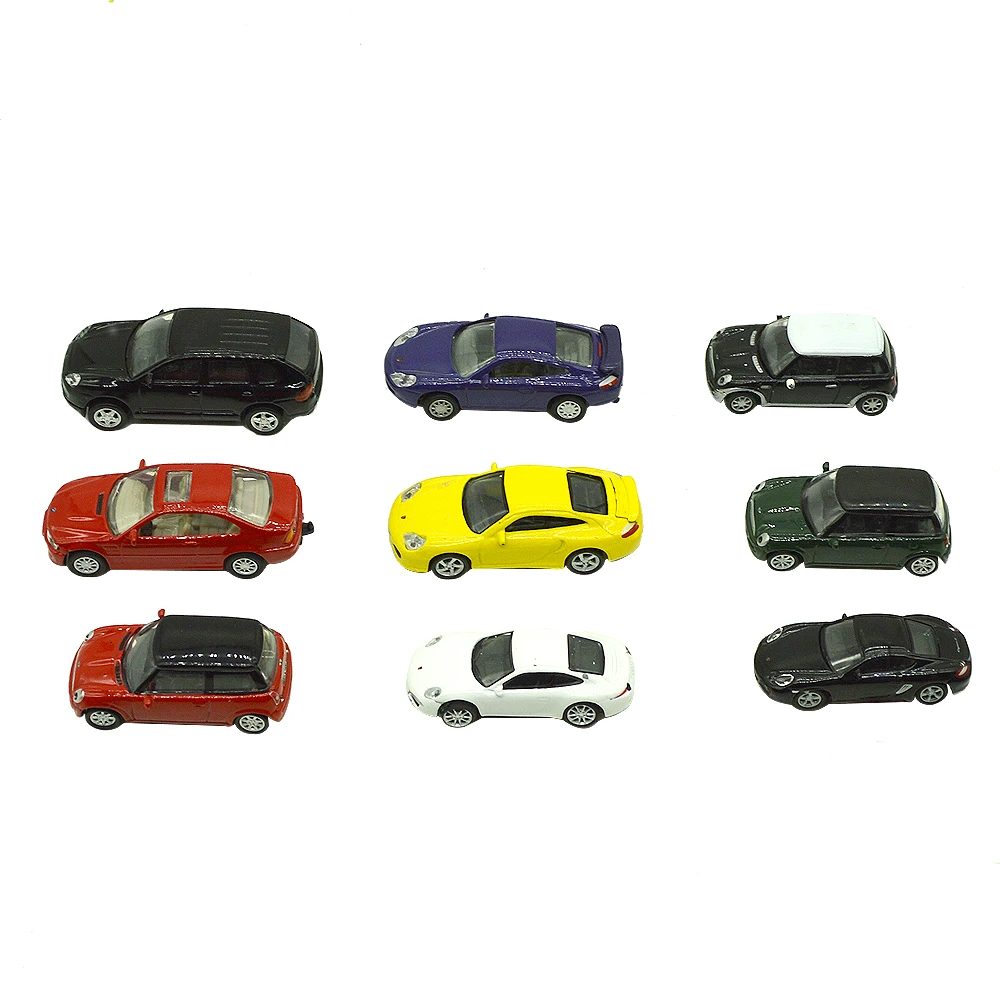 

5pcs 1/75 scale model LED lighting car toys miniature color transportations for diorama architecture street road scene making