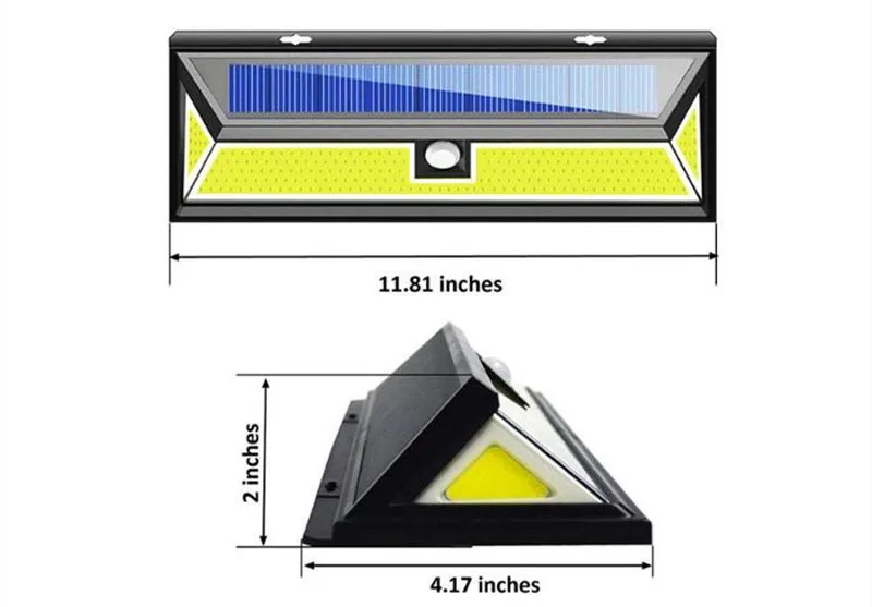 3 режима датчик движения наружная Солнечная настенная лампа 180 светодиодный солнечный свет питания COB водонепроницаемый энергосберегающий садовый дворовый фонарь безопасности