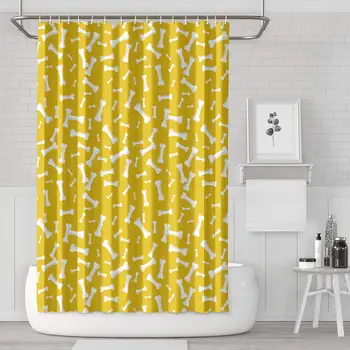 

Dog Bone Anilams Shower Curtain Funny Bathroom Decor for Bathroom,Printing Bath Curtains