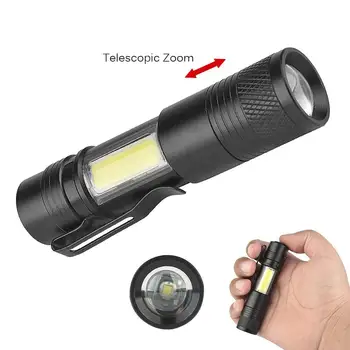 

Mini Flashlight 6000LM XPE+COB LED Lamp Penlight AA/14500 4 Modes