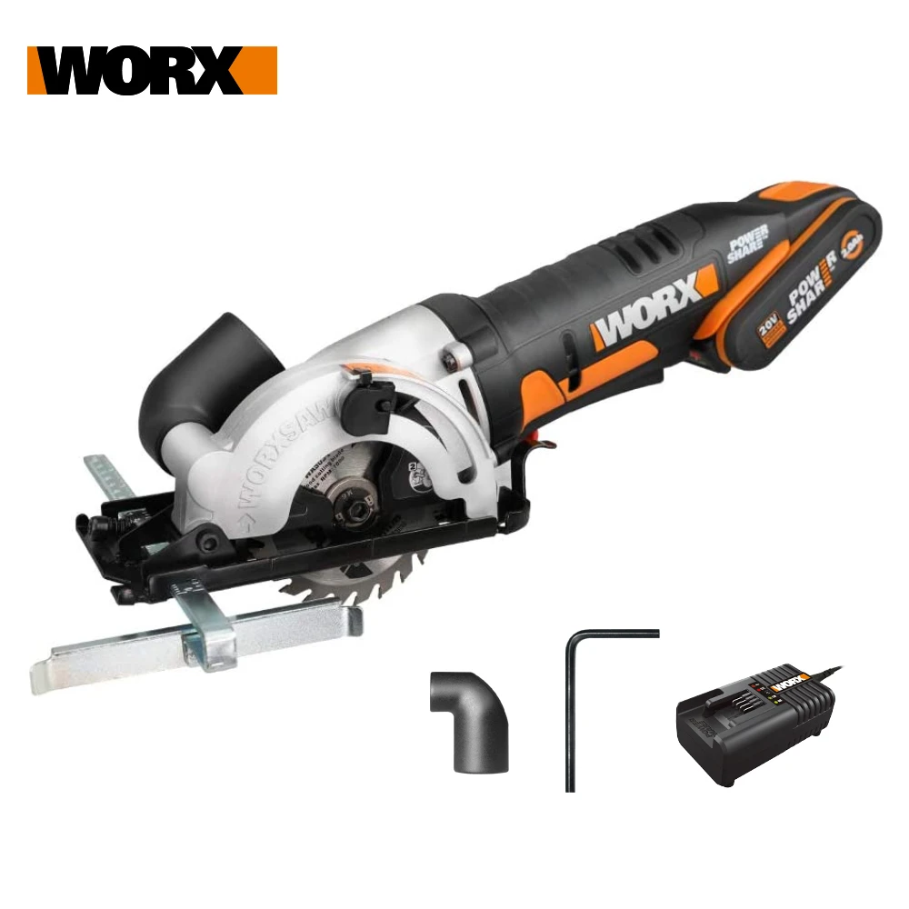Worx 20V Electric Saw WX527 Cordless Circular Saw 85mm Multi-function Mini Saw Handhled Compact Powerful Rechargeable Power Tool