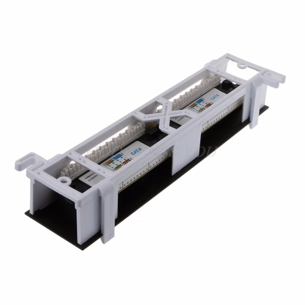 12 порты Ethernet cетевой адаптер LAN CAT6 патч-панель RJ45 сетевой настенный держатель для ванной комнаты кронштейн сетевые инструменты