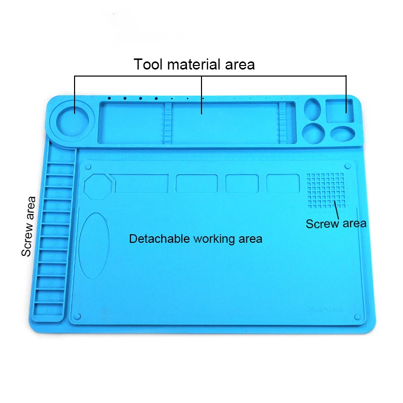 480x360mm Large Repairing Insulation Mat Silicone Pad with Ruler Detachable Working Stage for Motherboard Repairing Welding