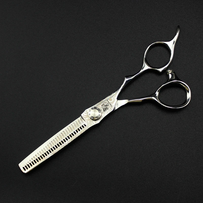 Дамасские Парикмахерские ножницы с рисунком 440C Стальные парикмахерские стильные парикмахерские инструменты 6 дюймов японские Парикмахерские ножницы