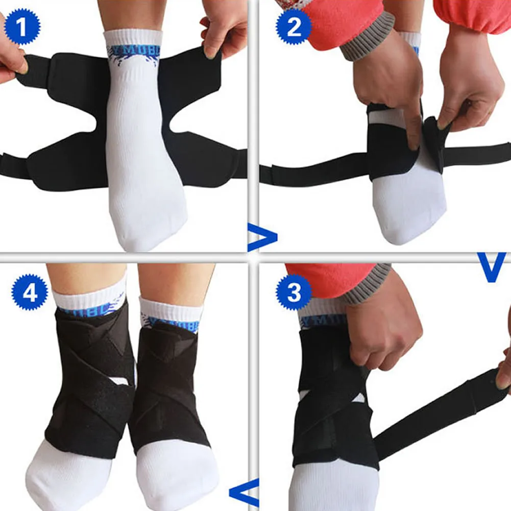 NEW Ankle Foot Support Elastic Brace Adjustable Football Basketball sprain injury U1JC