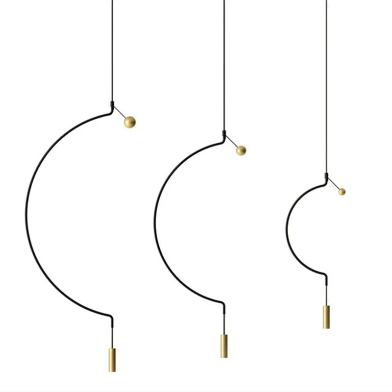 PostModern Iron U Line Pendant Lights Dining Room Bedroom Art Decor Pendant Lamp Living Room Designer LED Bar Hanglamp Fixtures
