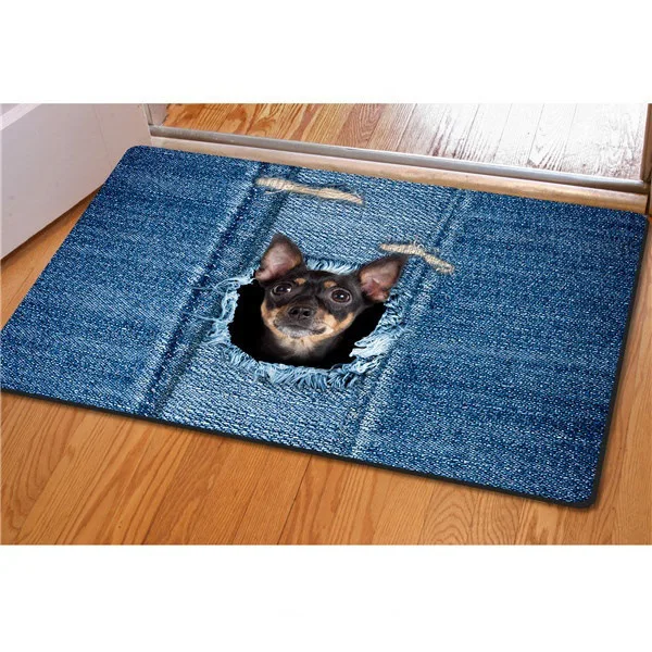 Мультяшный Kawaii Кот напольный коврик милый кот фланелевый Придверный коврик принт коврики для ванной комнаты и кухни Противоскользящий ковер для гостиной дверной коврик