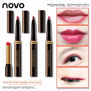 

A Multi-use Dual-head Two-color Lipstick Rotating Automatic Lip Liner Matte Moisturizing Lipstick Two Packs