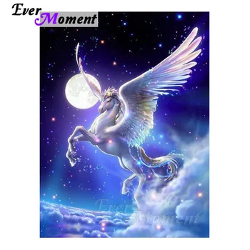 

Ever Moment Diamond Art Paintings Horse Moon Starry Sky DIY Mosaic Handicrafts Full Square Stones Room Decoration Gifts 4Y982