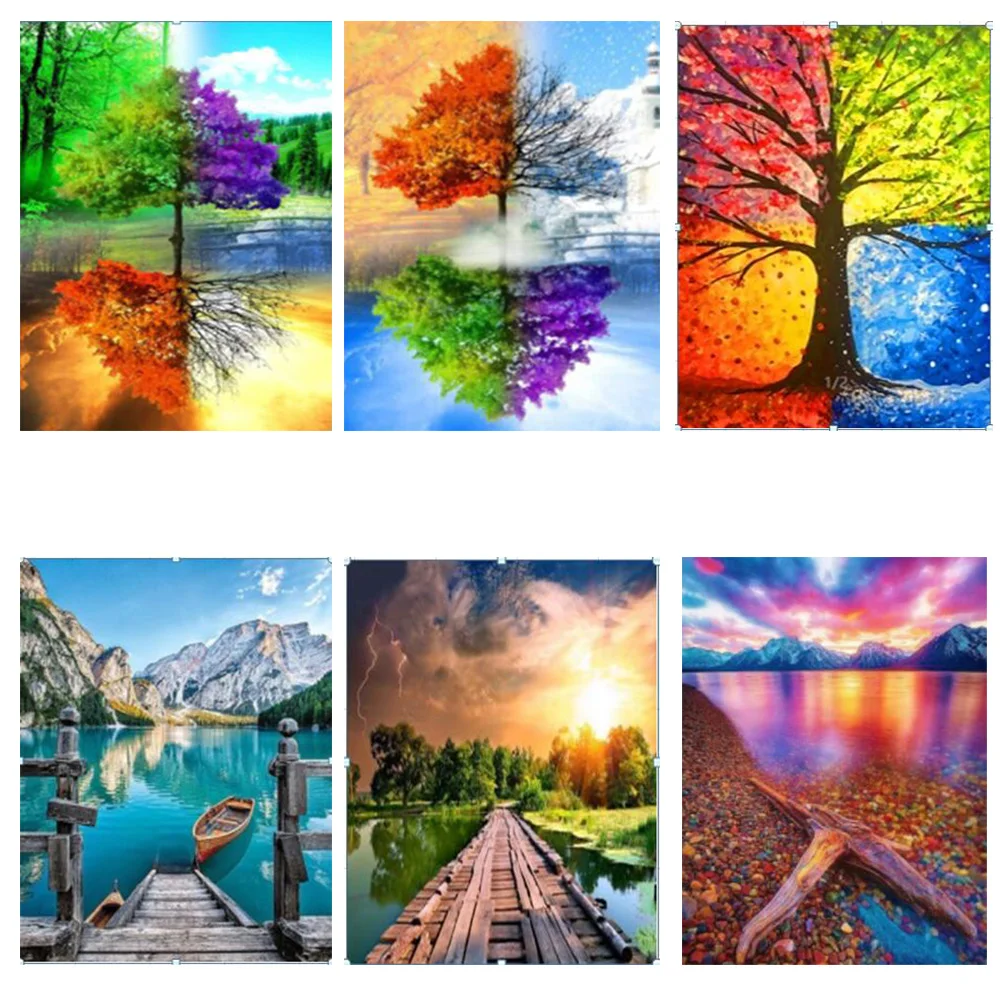 diamond painting landscape lake scenery water
