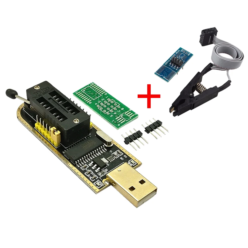 USB-программатор CH341A 24 25 серия EEPROM модуль программатора с флэш-BIOS + зажим SOIC8 SOP8 для