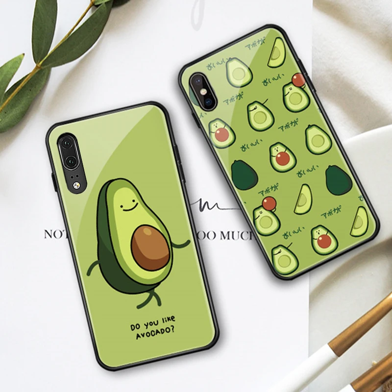 

For Huawei Nova 6 se 5t Case Green Avocado Tempered Glass Hard protection phone Cover For Huawei Nova 6 5 5i pro 6se casing